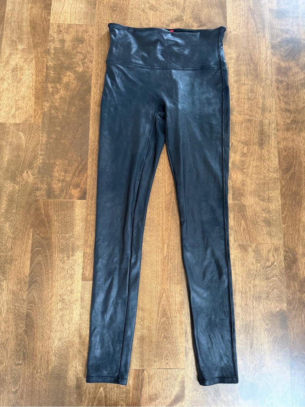 Spanx Black Faux Leather Leggings Size Medium